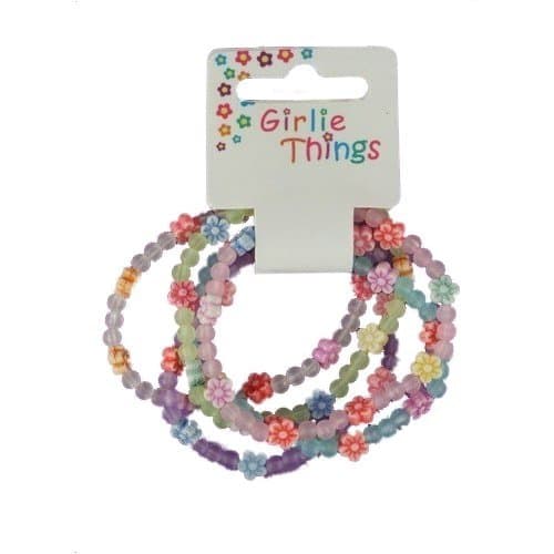 Bracelets fleurs givres pour filles - Lot de 5