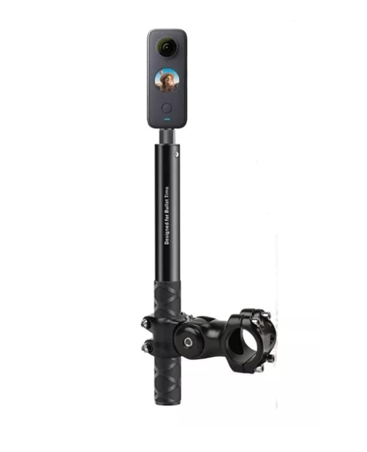 Motorcycle Bike Invisible Selfie Stick Monopd Handlebar Mount Bracket Adjustable with 1/4" Screw for GoPor Hero Insta360 Action Camera