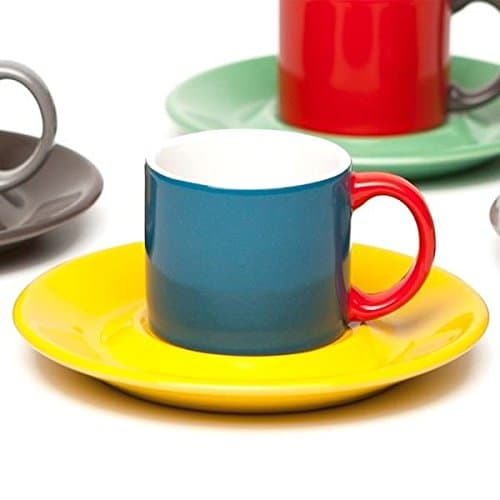 Jansen+co Espresso Mug and Saucer Set in Blue and Yellow
