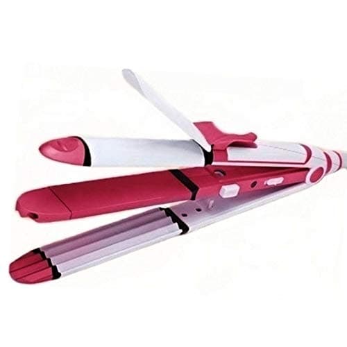 Adonai Hair Curler With Hair Straightener 3 In 1 Multicolor