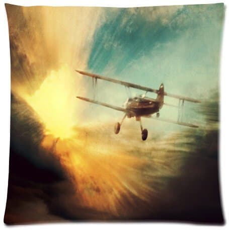 AMArtStore Pillowcases A plane flying into the sky 18x18(inches)