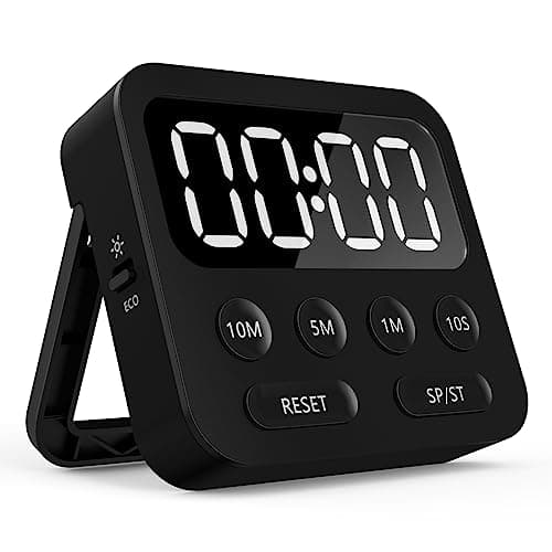 Digital Kitchen Timer with Stopwatch and Countdown Function - Magnetic Classroom Timer for Kids with Large LED Display and Adjustable Volume for Cooking, Exercise, Baking, Desk