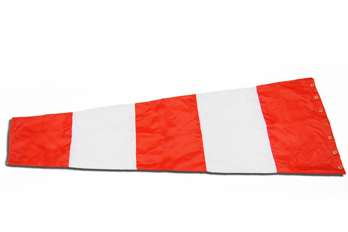 USA Made 18" X 96" Orange and White High Visability Replacement Windsock Airport Windsock Corporation