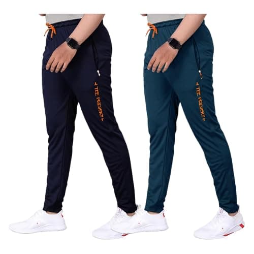 - Men Combo Track Pant with Lycra Elastic Jogger Suitable for Active Wear, Jogger Yoga Wear, Sports (Pack of 2)