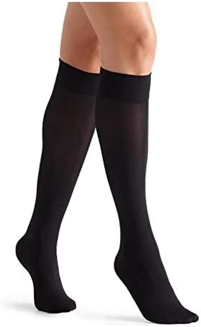 3 Pairs Women's Knee High Pop Socks Opaque Nylon Microfiber Breathable with Comfort Top One Size