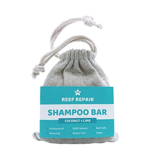 Reef Safe Shampoo Bar, Coconut & Lime Flavor, All Natural, Plastic Free, Cleansing, Family Safe Ocean Friendly Soap, Hair & Body Bar from Reef Repair 1.75 oz
