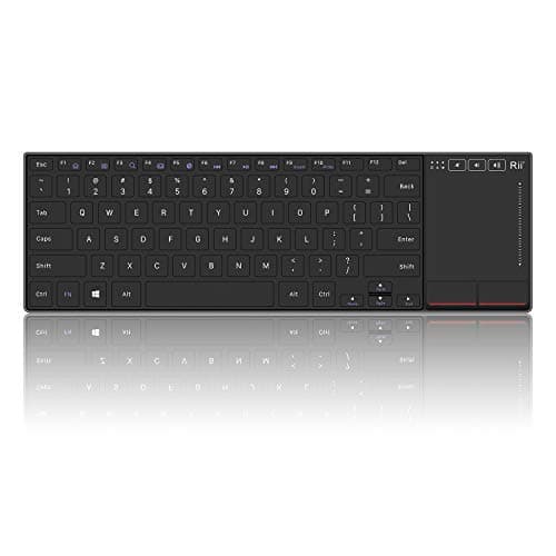 Rii K22 Ultra Slim 2.4GHz Mini Wireless Multimedia Keyboard with Touchpad,Aviation Aluminum Alloy Cover and Rechargable Li-ion Battery for PC,Laptop,Raspberry Pi2,Smart TV,IPTV,Android Box
