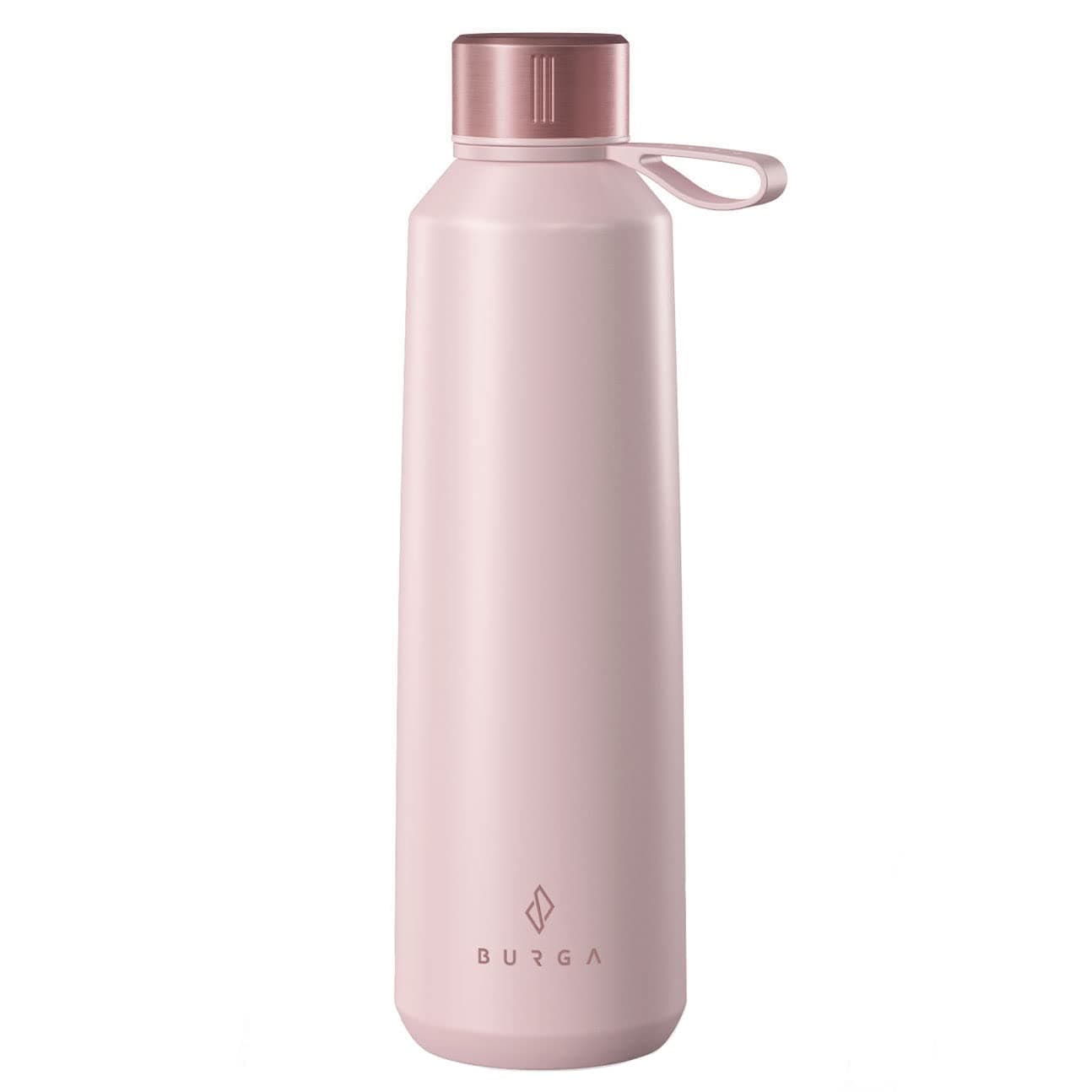 BURGA Insulated Water Bottle (17oz) – Stylish Stainless Steel Water Bottles – Durable Metal Water Bottle Stays Hot or Cold – Anti-Slip, Leak-Proof Reusable Water Bottle – Blush Pink Water Bottle