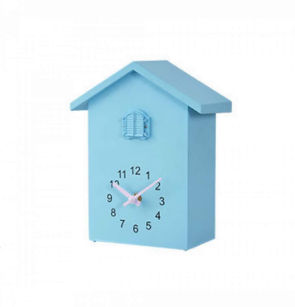 FBWSM Modern Cuckoo Clock, Bird Song Chime Inspired Design Wall Clock For Living Room Kids Bedroom Kitchen Office Home Décor Decoration, Blue