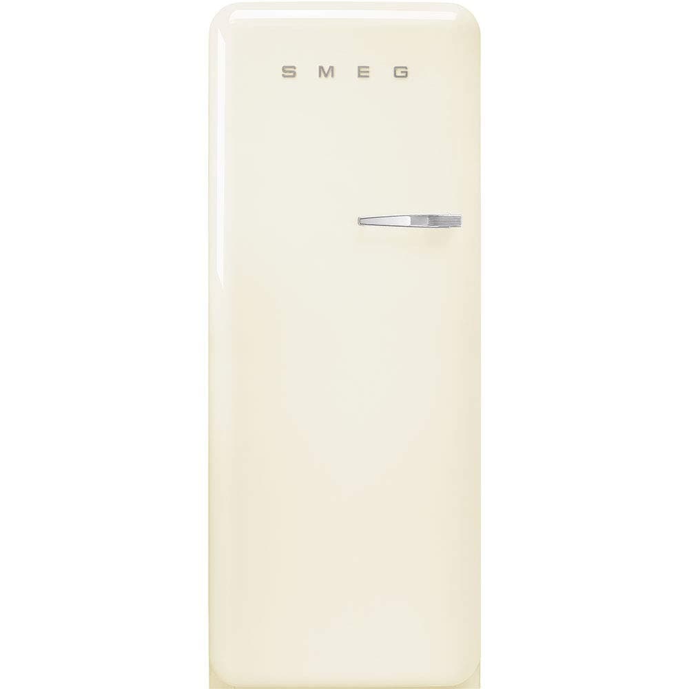 Smeg FAB28 50's Retro Style Aesthetic Top Freezer Refrigerator with 9.93 Cu Total Capacity, Multiflow Cooling System, Adjustable Glass Shelves 24-Inches, Cream Left Hand Hinge Made In Italy