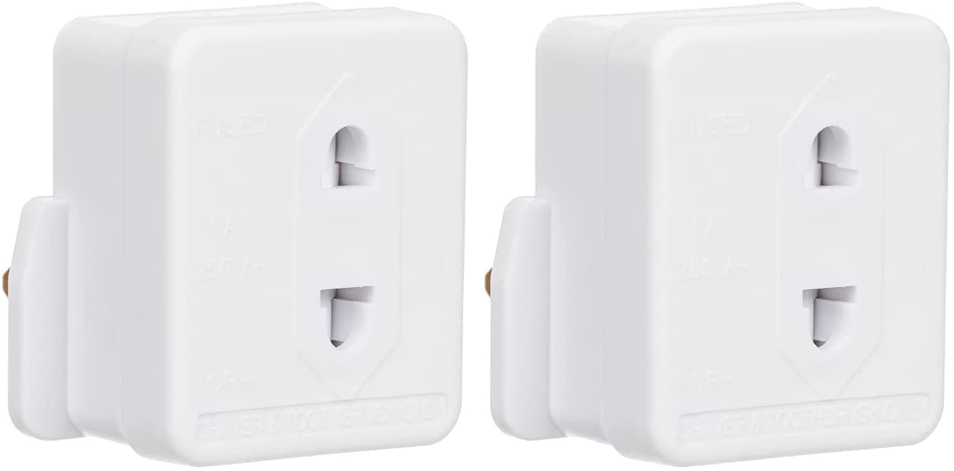 2 x Shaver and Toothbrush Plug Adaptor Shaving Adapter Epilators Bathroom To 2 Pin 3 1A Fuse - By Guilty Gadgets