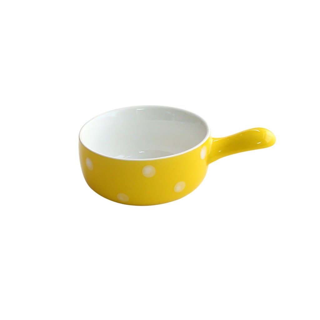 LIANGWAN DFHHG® Bowls, ceramics Japan and South Korea handle dish creative home seasoning seasoning sauce dish snack dessert sauce dish (Color : Yellow)