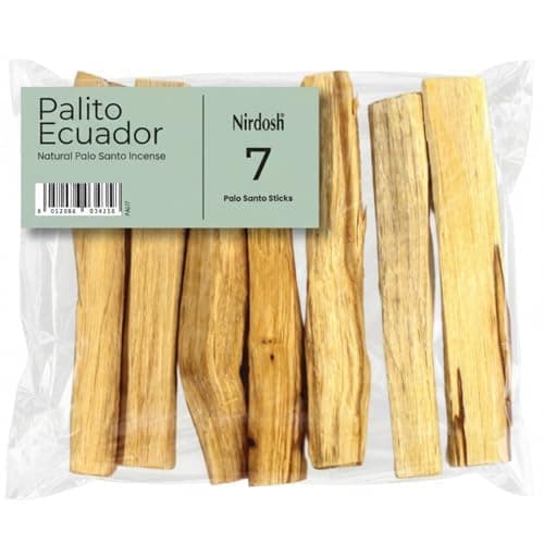 100% Natural Palo Santo Sticks from Ecuador | Bursera Graveolens Holy Wood | 7 Sticks (10 cm) | Cleansing – Meditation – Yoga