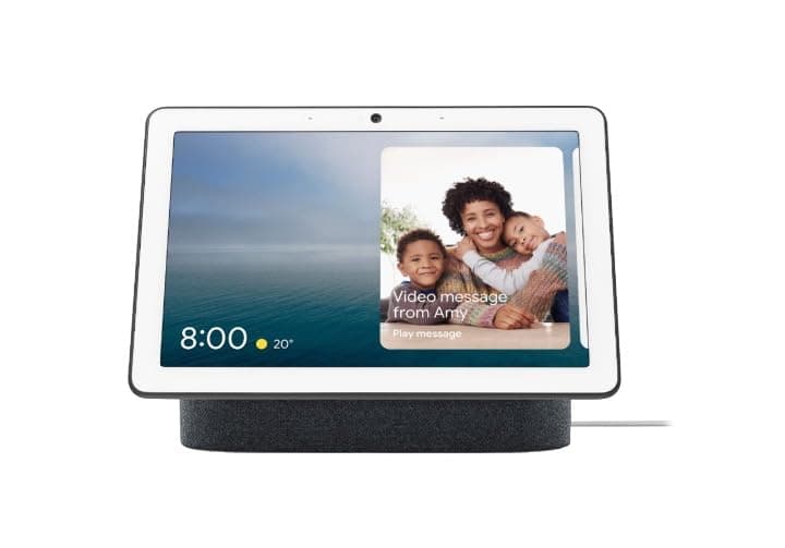 Nest Hub 10 HD Touchscreen Hub Max, Google Assistant Built In, Ambient EQ Light Sensor, 6.5 Megapixel Camera, Chalk | Black. Nest Hub Max