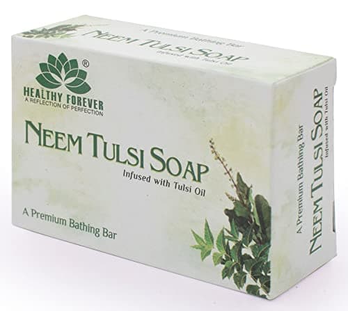 Healthy Forever Homemade Neem Tulsi Soap with 100% Pure Sulphate Parabens free Soap For Women, Men, Antibacterial Soap - 120gm (PACK OF 1)