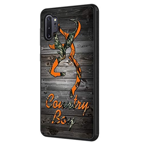 Galaxy Note 10 Plus Case,Note 10 Plus 5G Case,BOSLIVE Orange Camo Country Boy Wood Background Design TPU Slim Anti-Scratch Protective Cover Case for Samsung Galaxy Note 10 Plus (2019)