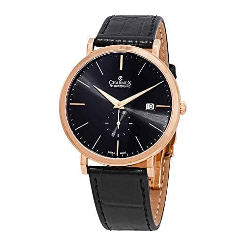 Ascot Black Dial Black Leather Men's Watch 2926