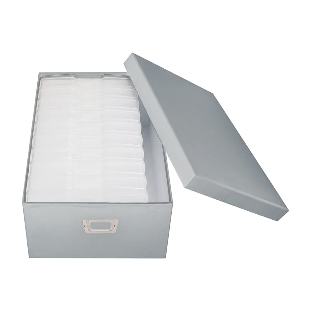 Photo Case 4" x 6" Photo Storage Box - 10 Inner Picture Storage Container Photo Organizer Case Picture Box Storage Photo Craft Keeper (White)