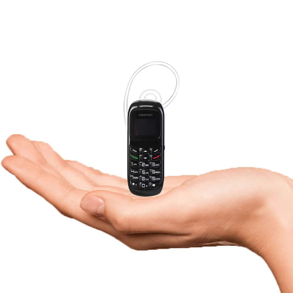 Mini Small Mobil Cell Phone L8star BM70 Bluetooth Handset 0.66 inch Unlocked Bluetooth Earphone Dialer Support SIM Card(Black)