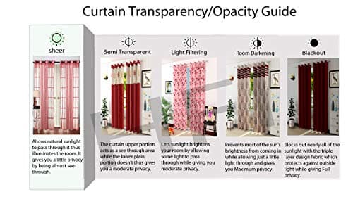 HFI 1 Piece Solid Tabtop Polyester Threads String Curtain - Door - 7 feet, Purple, Semi Transparent Curtain