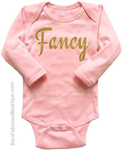 Candy Shop Kids Baby Girls' Fancy Long Sleeve Bodysuit 0-3 months Pink/Gold