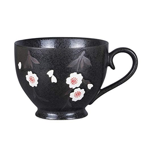 Asmwo Large Black Soup Bowl Mug Unique Elegant Japanese Ceramic Coffee Mugs Tea Cup for Women 14 oz