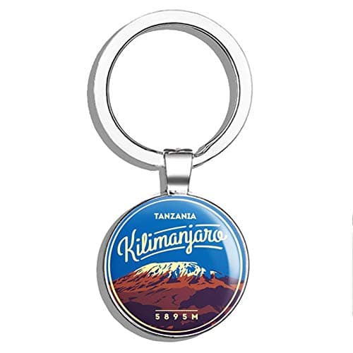 1080 Graphics Kilimanjaro Metal Round Metal Key Chain Keychain Ring