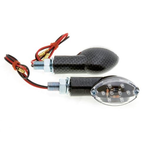 LP USA Short Stalk III LED Turn Signal Carbon Look/clear