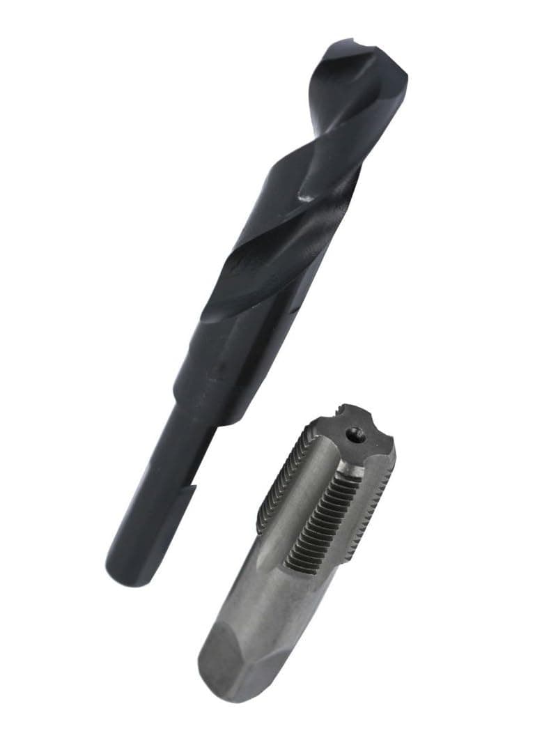 POU1/2NPTW/DRILL 1/2" Carbon Steel NPT Pipe Tap and 23/32" High Speed Steel Drill Bit Set, POU Series