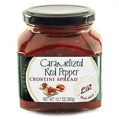 Elki's Gourmet Caramelized Red Pepper Crostini Spread, 12.7 Ounce Jar