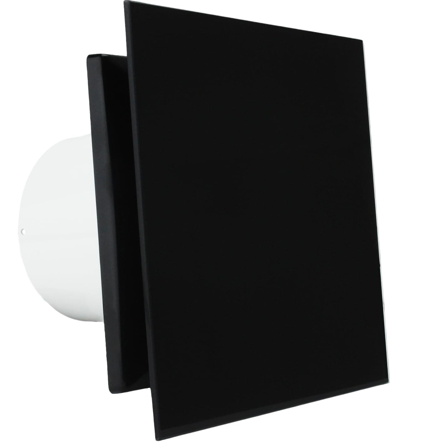 VENTS Crystalis 100mm (4”) Silent Bathroom Extractor Fan with Humidity Sensor – Black Glass Front Ventilation for Showers & Wet Rooms