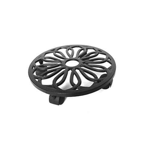 Garden Treasures 17-in L x 17-in D x 3-in H Black Plant Caddy