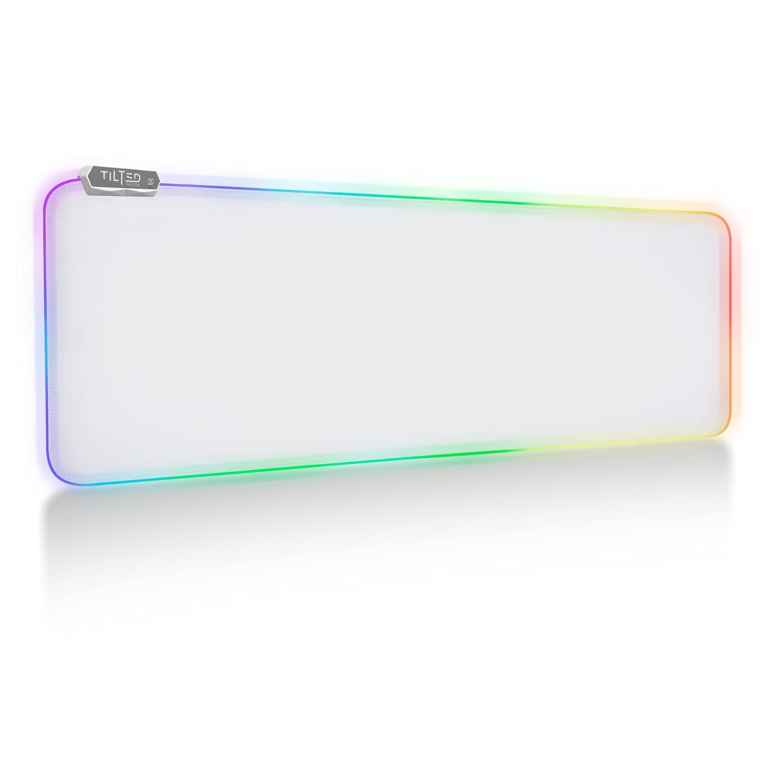Tilted Nation Bone White Gaming Mouse Pad RGB - Create Your Dream Setup - Bright LED Mousepad XL with 8 Light Modes - Smooth Gliding Large RGB - Easy to Clean Gamer Mat
