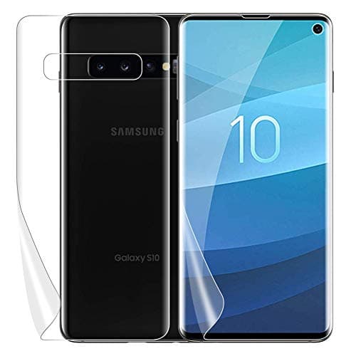 AMOVO Screen Protector for Galaxy S10 (6.1'') [2Front+1Back] [Fingerprint ID Friendly] Samsung Galaxy S10 Screen Protector TPU [Not Glass] [Self Healing] S10 Case Friendly Soft Film (2Front+1Back)