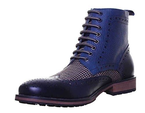Justin Reece Brooke Mens Rugged Sole Contrast Lace up Boot (12 UK, Navy)