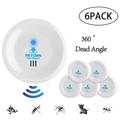[2019 Newest Upgrade] Ultrasonic Electronic Control Plug in- Indoor &Outdoor Mosquitos, Rats, Mice, Bedbugs, Spiders, Roaches,Rodents,Inserts-6 Packs