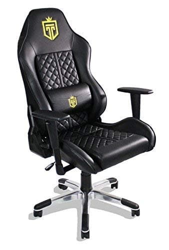 Immersive Gaming Chair, Vibrating Computer and Console Chair, Racing Style High-Back with Lumber Support and Headrest (Bold Gold)