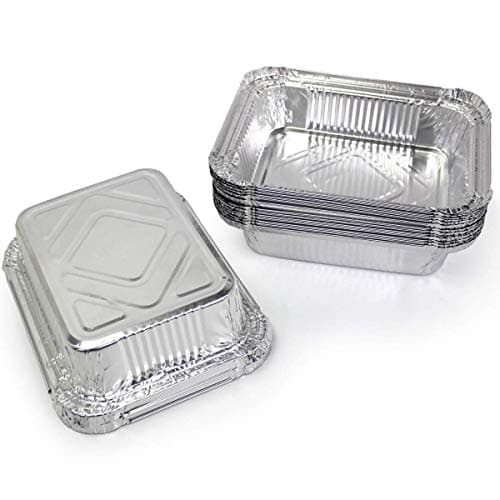 PARTY BARGAINS1 Lb. Small Aluminum Pan - 125 Pack [No Lids], 5.5" x 4.5" Disposable Take-Out Pans for Meal Prep, Pies, Cakes, Meats (Max 240°C)