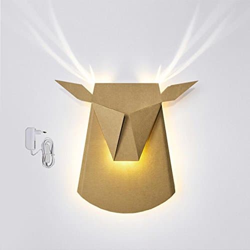 Self Assembly Cardboard Wall LED Light Deer Head Fixture