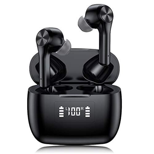 Luisport True Wireless Earbuds TWS Wireless Headphones with LED Battery Display Wireless Earphones with Charging Case Stereo Sound (A3-Black)