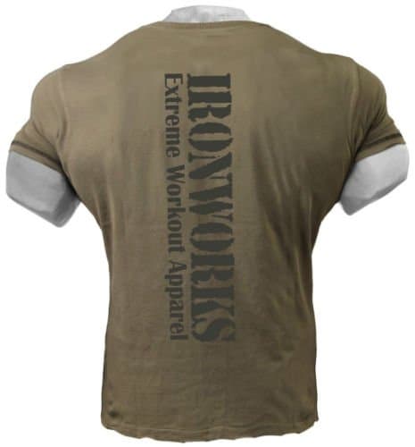 Team Ironworks Mens Vintage Army Style T-Shirt Khaki M