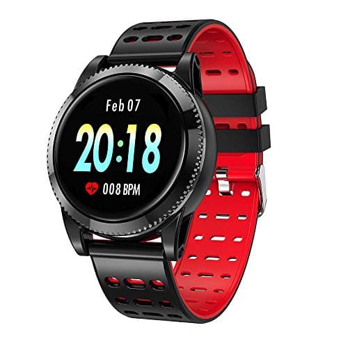 GOKOO Smart Watch for Men Women with Heart Rate Blood Pressure Sleep Monitor IP67 Waterproof Activity Tracker Notification Camera Music Control Red … (Red)
