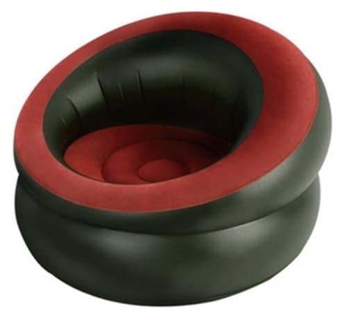 Single inflatable chair, camping or Hobby Room, Black and Red