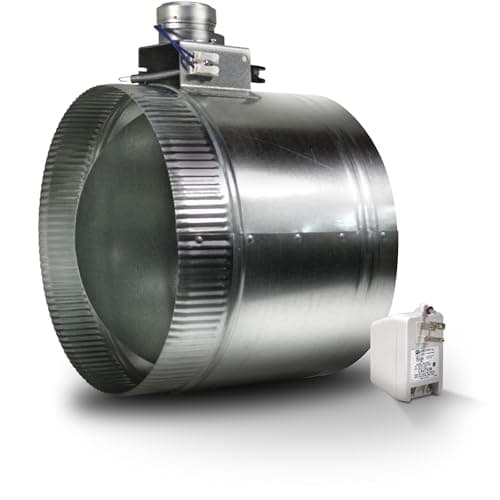 Suncourt ZoneMaster 10-Inch Normally Open Motorized Damper — Power Close/Spring Return 24V Vent Damper, Plug-In Transformer Included (ZO210)
