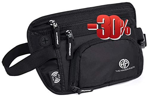RFID Money Belt & Fanny Pack – Passport Holder, Hidden Travel Belt, Waist Wallet by The Hagen Pack