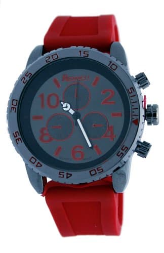 Raynell 'Evens' GunMEtal-Red Faux Chrono Resin Watch #R7505-4GMR