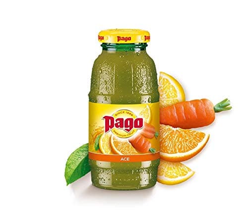 Pago – ACE Orange, Carrot & Lemon - Natural Fruit Juice Drink, Vegan Friendly and Gluten Free, 200ml (Pack of 12 Bottles)