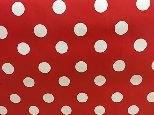 Red Polka Dots Oil Cloth Wipe Clean Tablecloth Vinyl 2 meters by BY CAVOLI BRAND