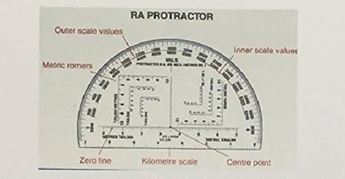 360 TACTICAL semi-Circle R.A.6 inch Military Protractor in Degrees and Mills Field kit for Accurate map Reading