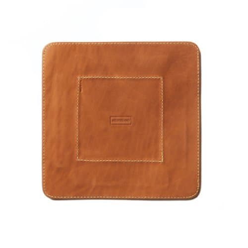 Leather Change Base, Coin and Key Tray - Lariat Brown